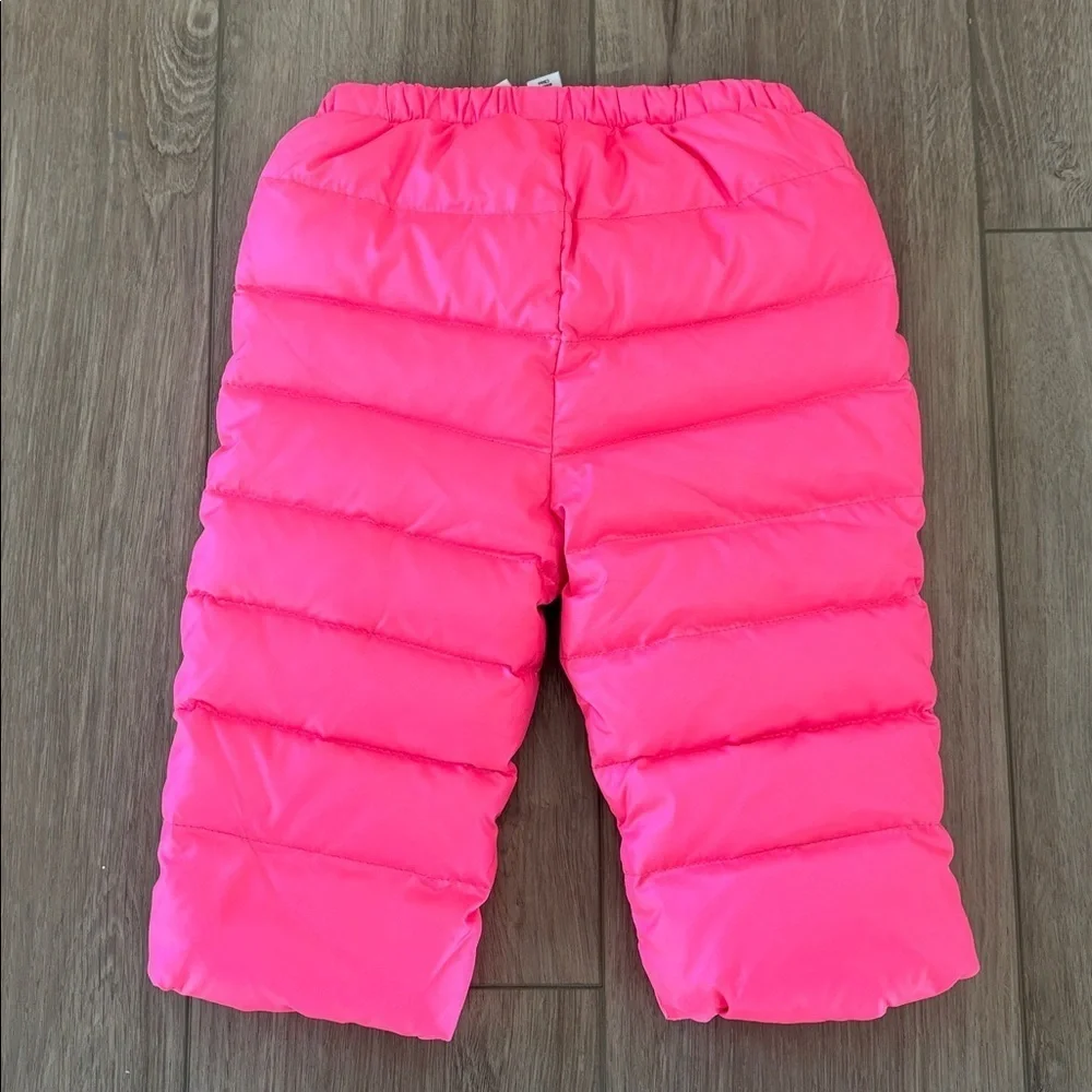 J. Crew Neon Pink Baby Puffer snow  Pants size 12-18 months NWOT